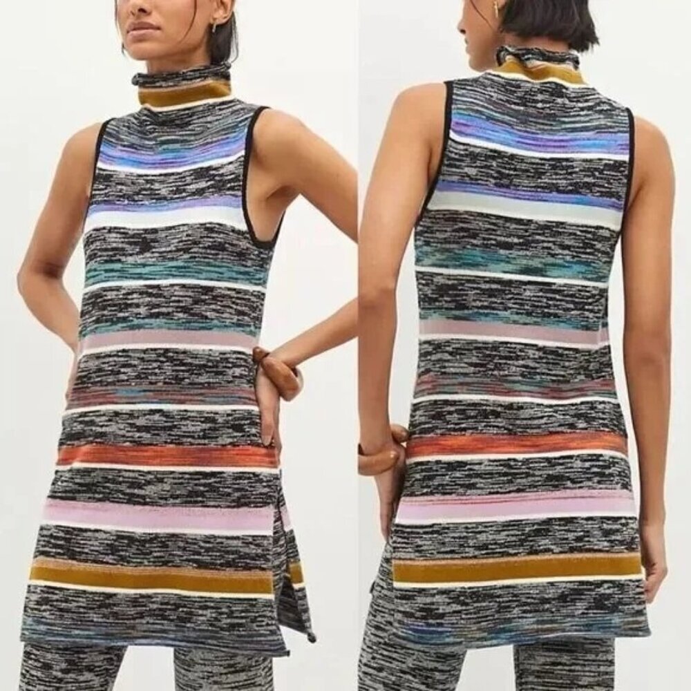 Anthropologie Stripe Knit Sleeveless Tunic